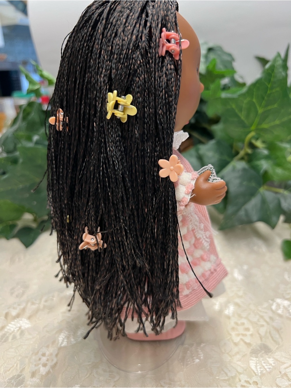 NWT-Mia Potato Doll, 1/8 Scale, 9”, 23 CM. Dark Brown Braided Hair and Blue Eyes - Picture 4 of 12